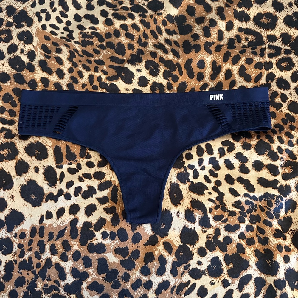 PINK Victoria's Secret Navy Blue Thong